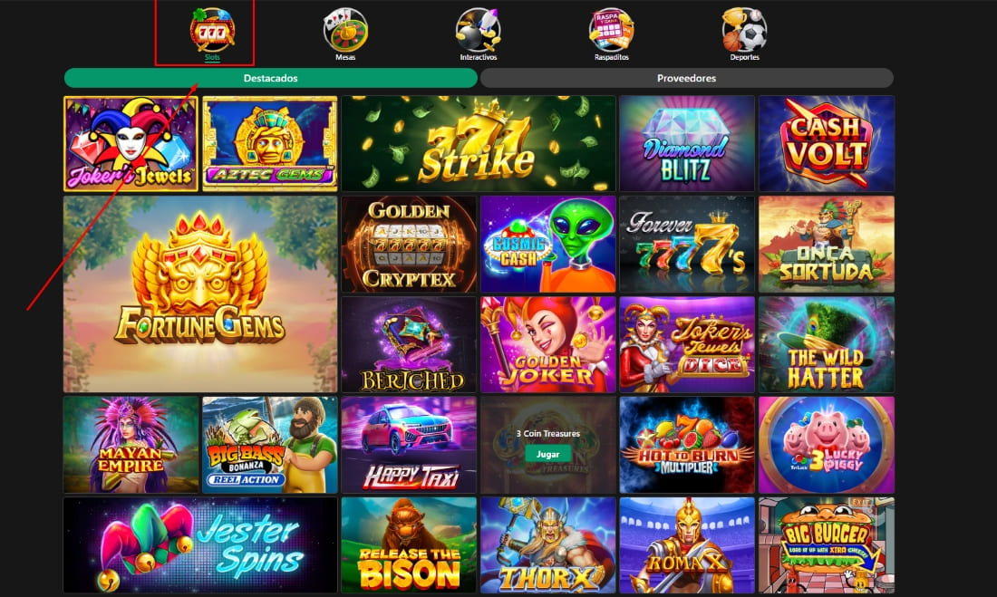 Featured slot games on BetMexico including Joker’s Jewels, Aztec Gems, and Fortune Gems